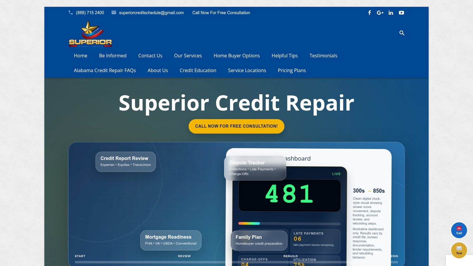 Screenshot from https://www.superiorcreditrepaironline.com