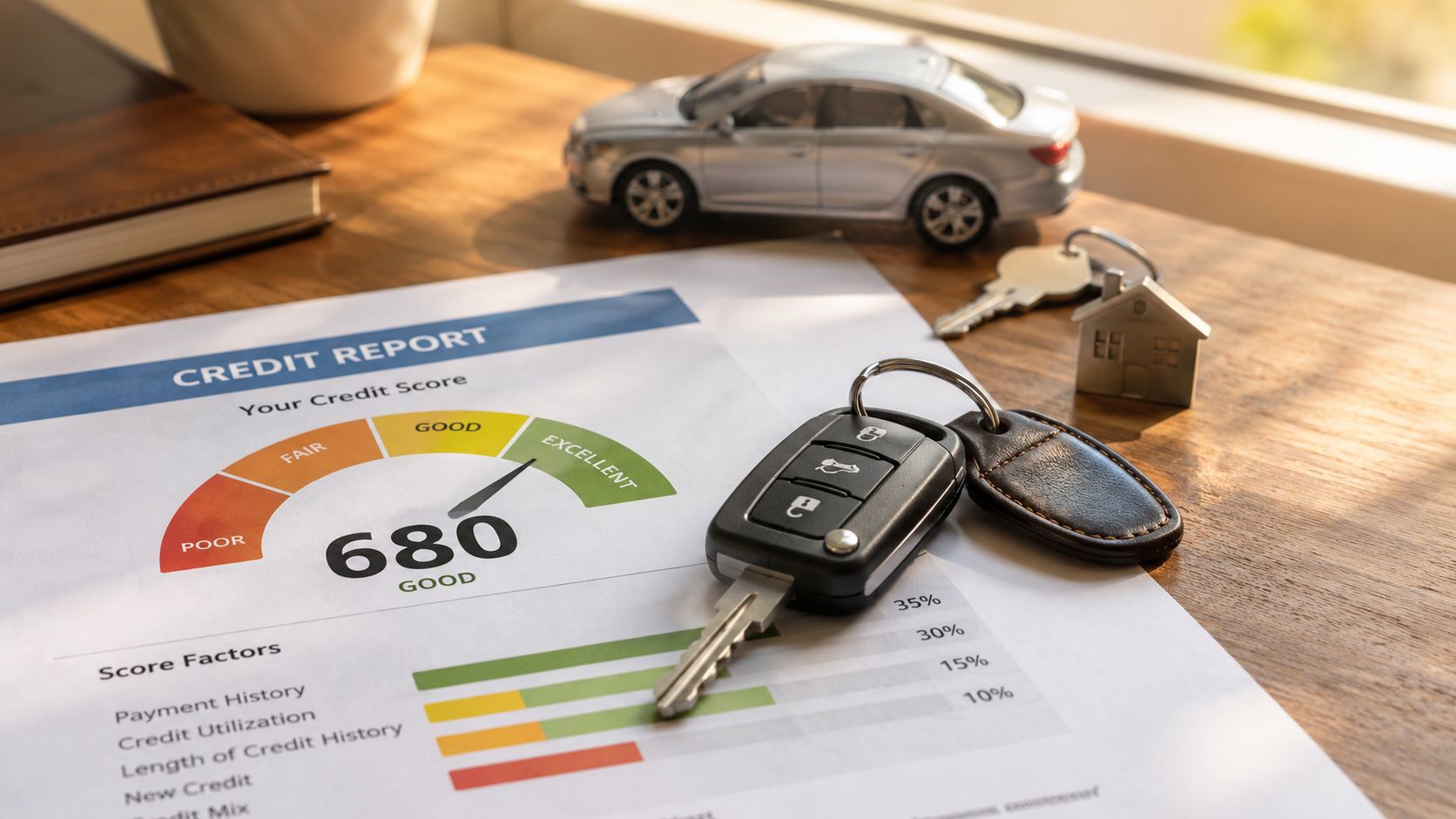 Credit report, supporting documents, and review notes for voluntary repossession and credit reporting