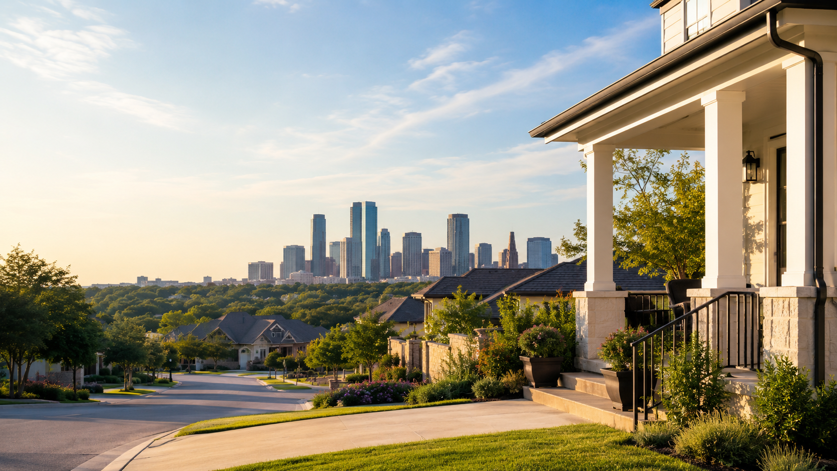 House overlooking a city neighborhood
