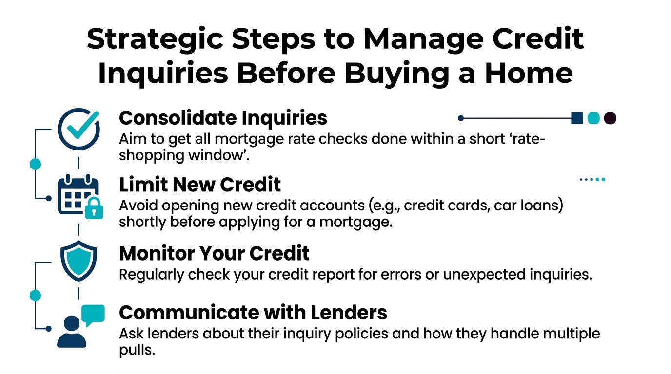 Checklist for consolidating, limiting, monitoring, and discussing credit inquiries before a home purchase
